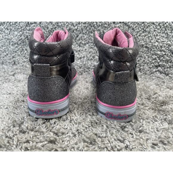 Sketchers Twinkle Toes Metallic Hightop Sneakers Light Up Girls US Size 5 - Picture 4 of 16